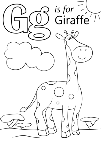 Letter G is for Giraffe Coloring Page