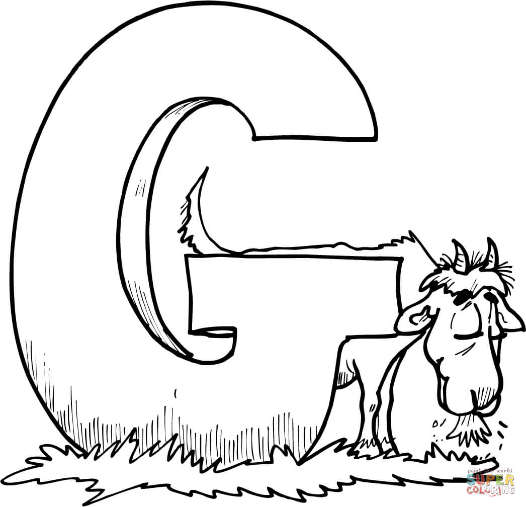Letter G is for Goat Coloring Page