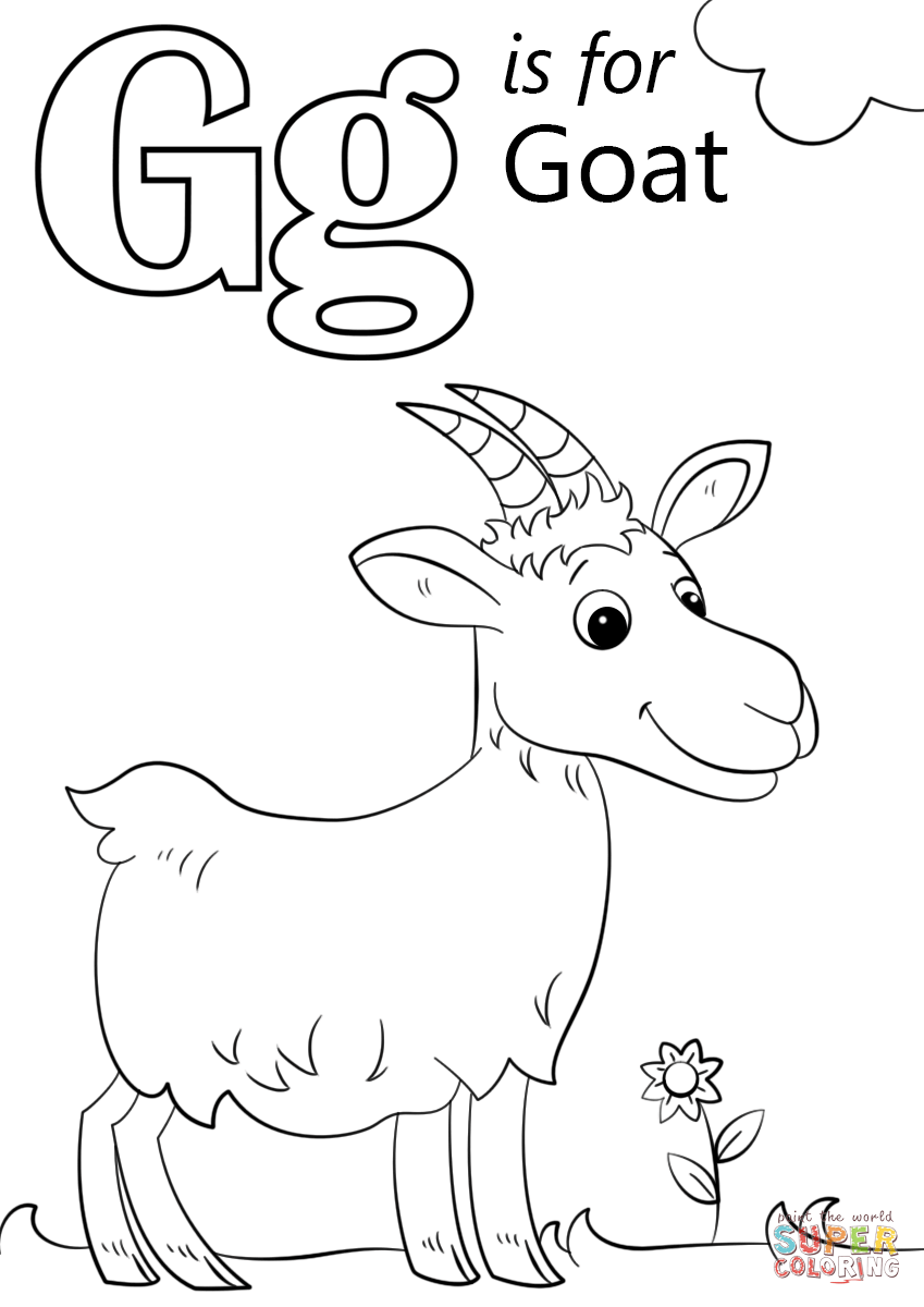 Letter G is for Goat Coloring Page