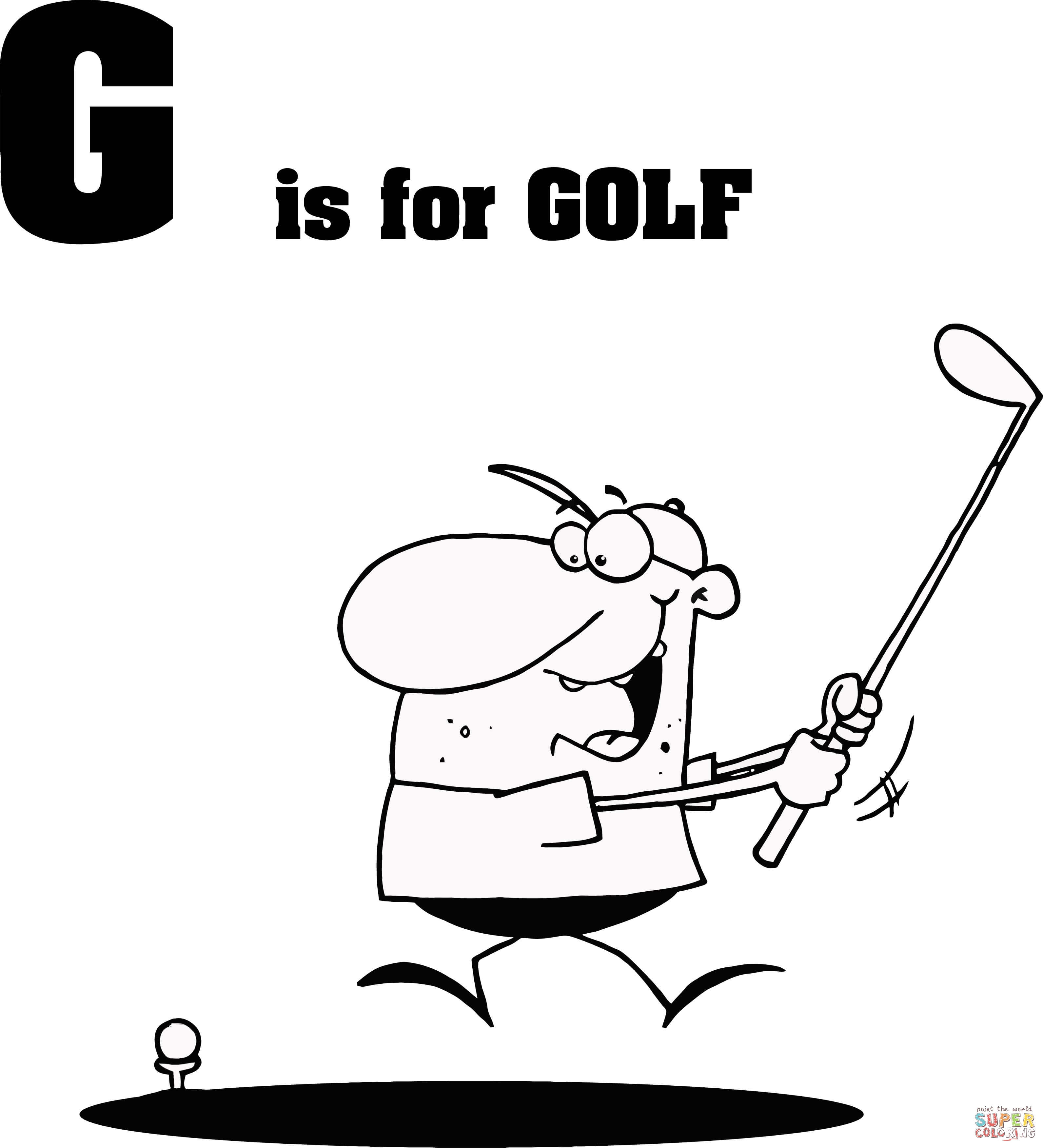 La lettre G est pour le golf de la lettre G