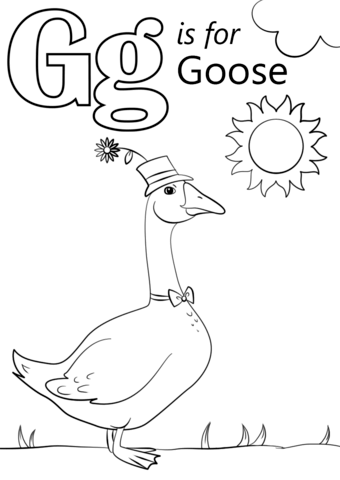 Letter G is for Goose Coloring Page