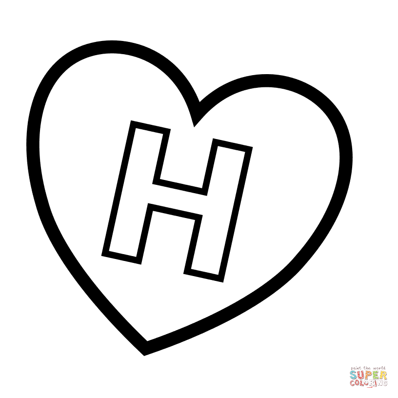Lettre H en coeur de la lettre H