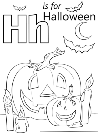 Letter H is for Halloween Coloring Pages