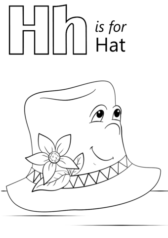 Letter H is for Hat Coloring Pages
