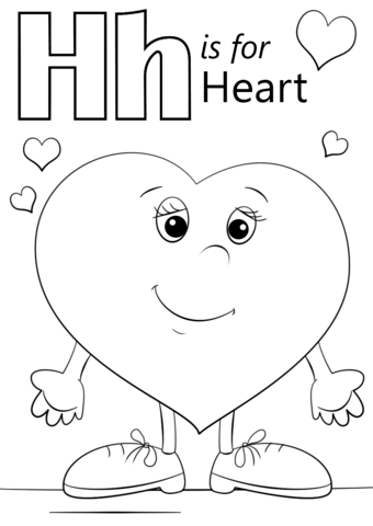 Letter H is for Heart Coloring Pages