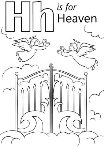 Letter H is for Heaven Coloring Page