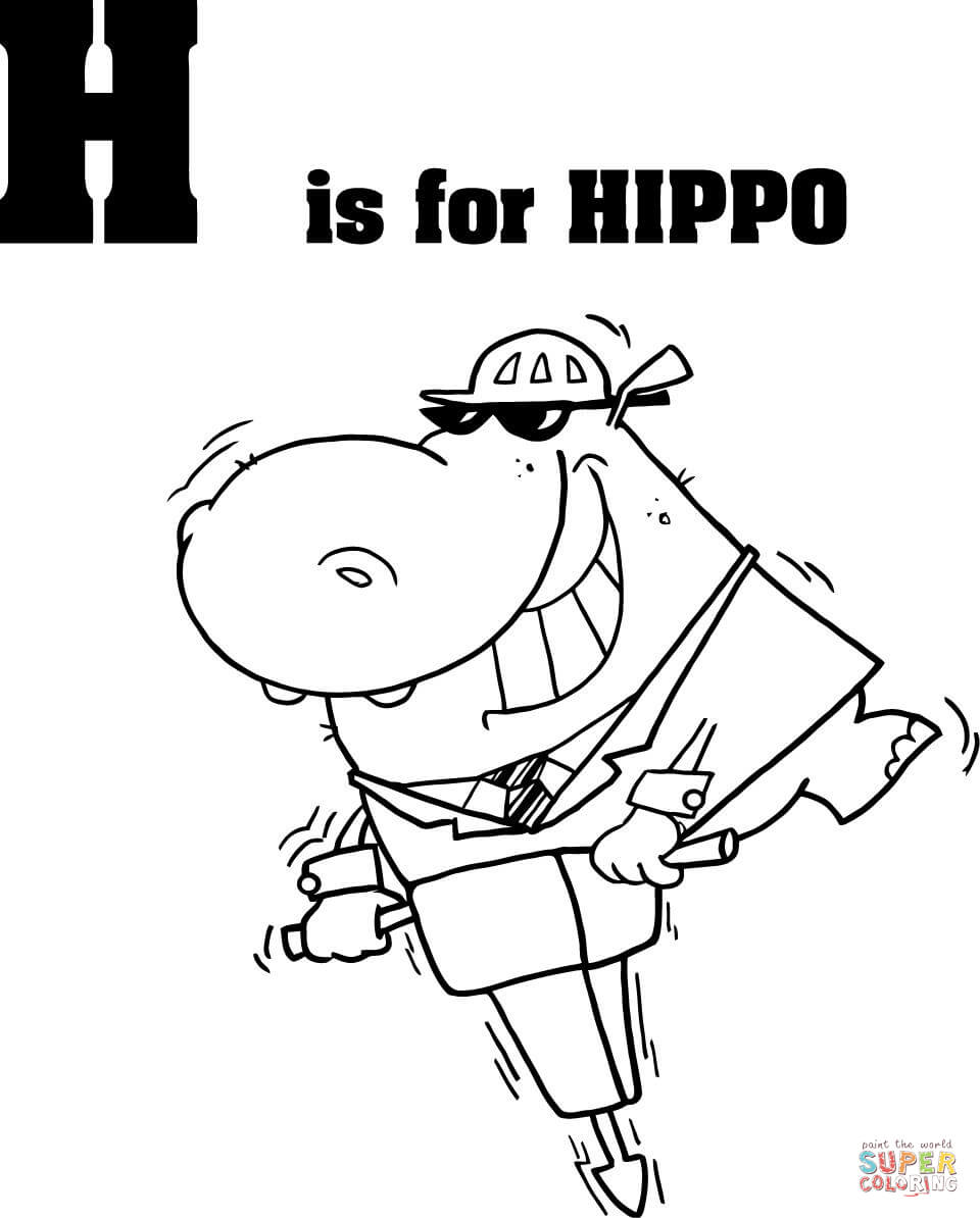 字母 H 是来自字母 H 的 Hippo