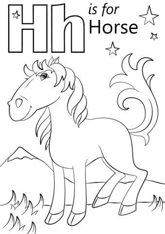 Letter H is for Horse Coloring Pages