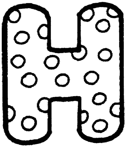 Letter H with Polka Dot Coloring Pages