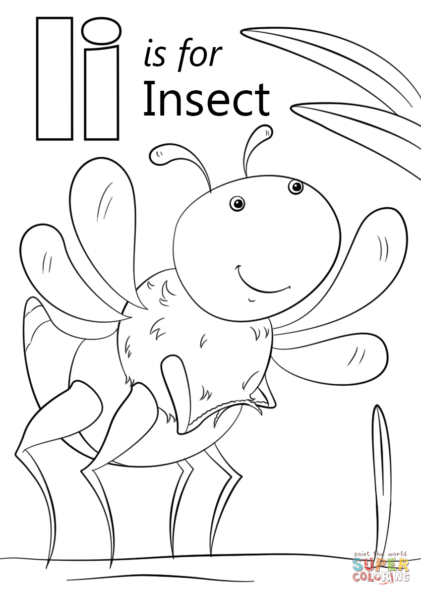 Letter I Is For Insect Coloring Pages