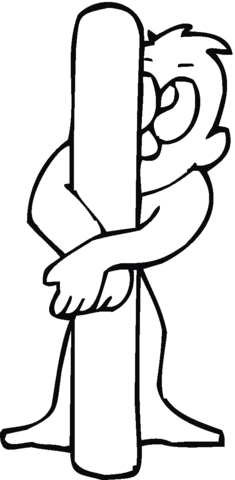 Letter I with monkey Coloring Pages