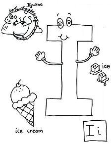 Letter I Printable Coloring Pages