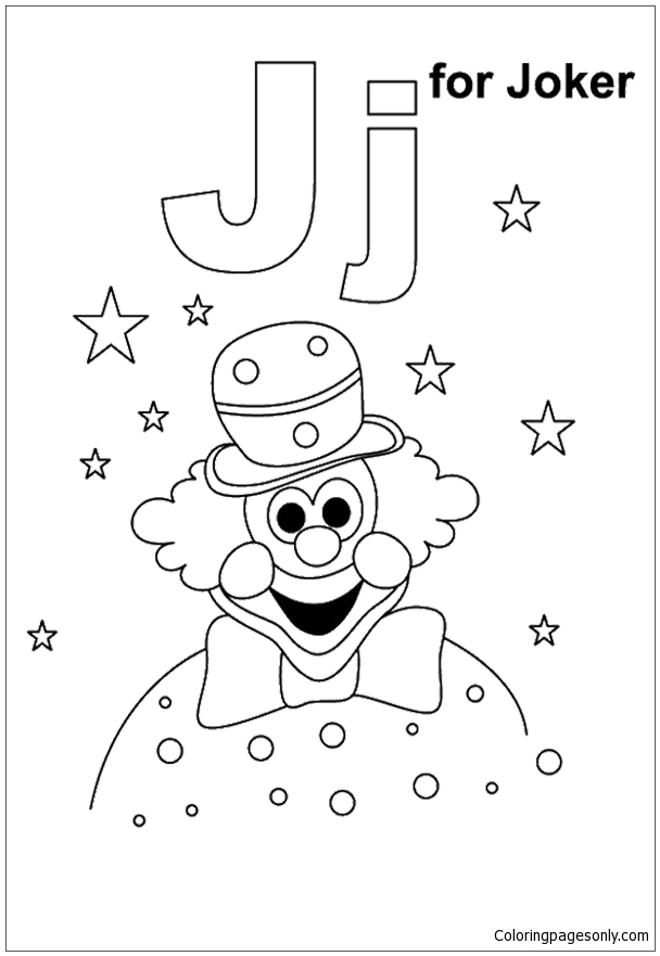 Letter J For Joker Coloring Pages Alphabet Coloring Pages Coloring Pages For Kids And Adults