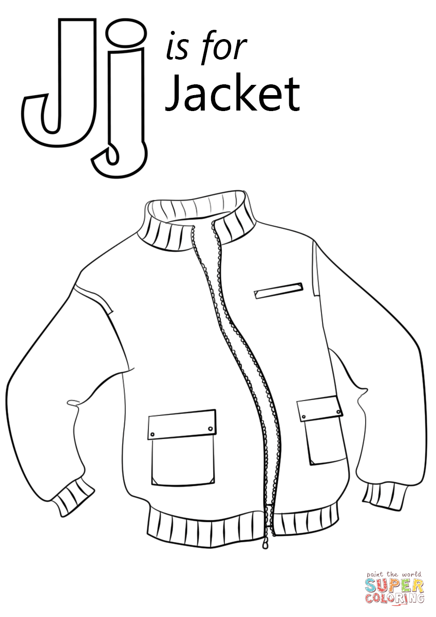 Letter J is for Jacket Coloring Pages