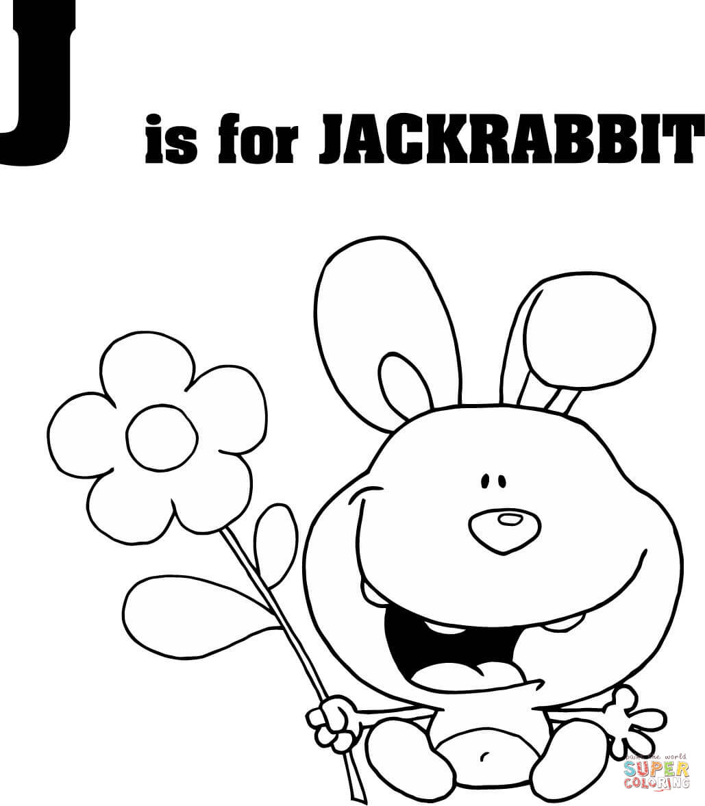 Letter J Is For Jackrabbit Coloring Pages