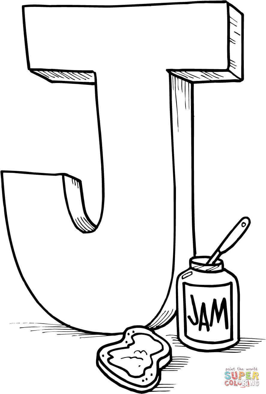 Letter J is for Jam Coloring Pages