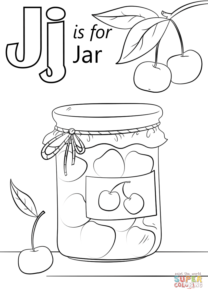 Letter J Is For Jar Coloring Pages