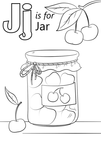 Letter J is for Jar Coloring Page