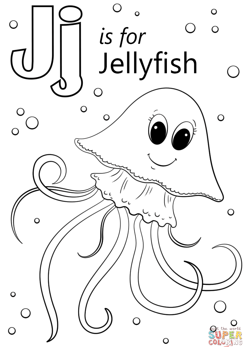 Letter J Is For Jellyfish Coloring Pages