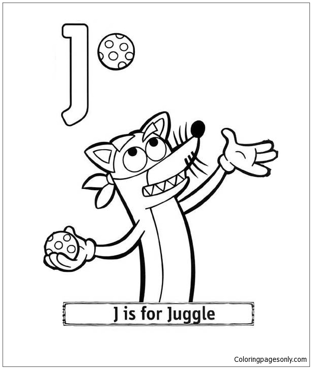 Letter J Is For Juggle Coloring Pages