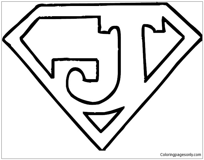 Letter J Superman-logo van Letter J