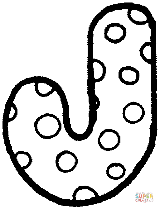 Letter J With Polka Dot Coloring Pages