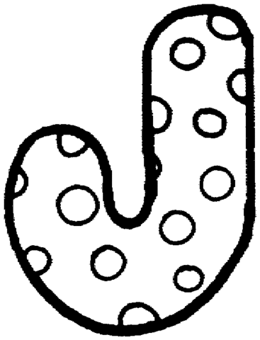 Letter J with Polka Dot Coloring Page
