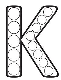 Letter K Dot Painting Coloring Pages