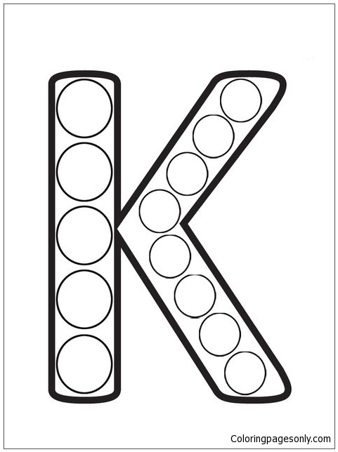 Peinture à points de la lettre K à partir de la lettre K