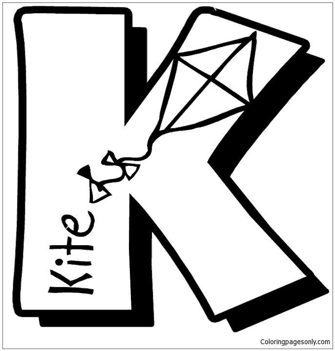 Letter K is voor vlieger uit Letter K