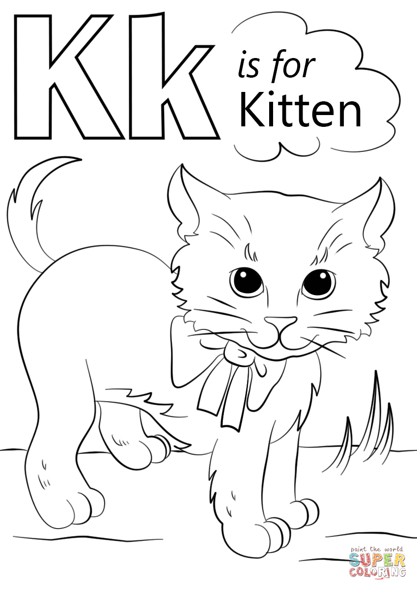 字母 K 代表字母 K 中的小猫