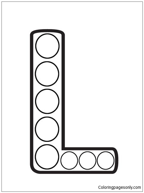 Letter L Dot Painting Coloring Pages