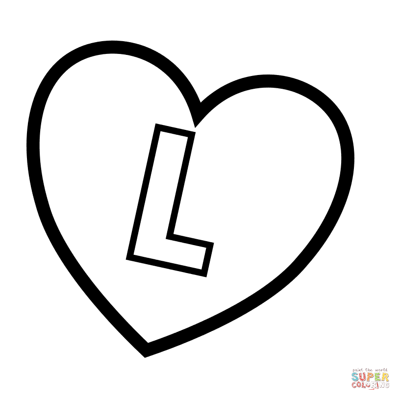 Lettera L nel cuore dalla lettera L