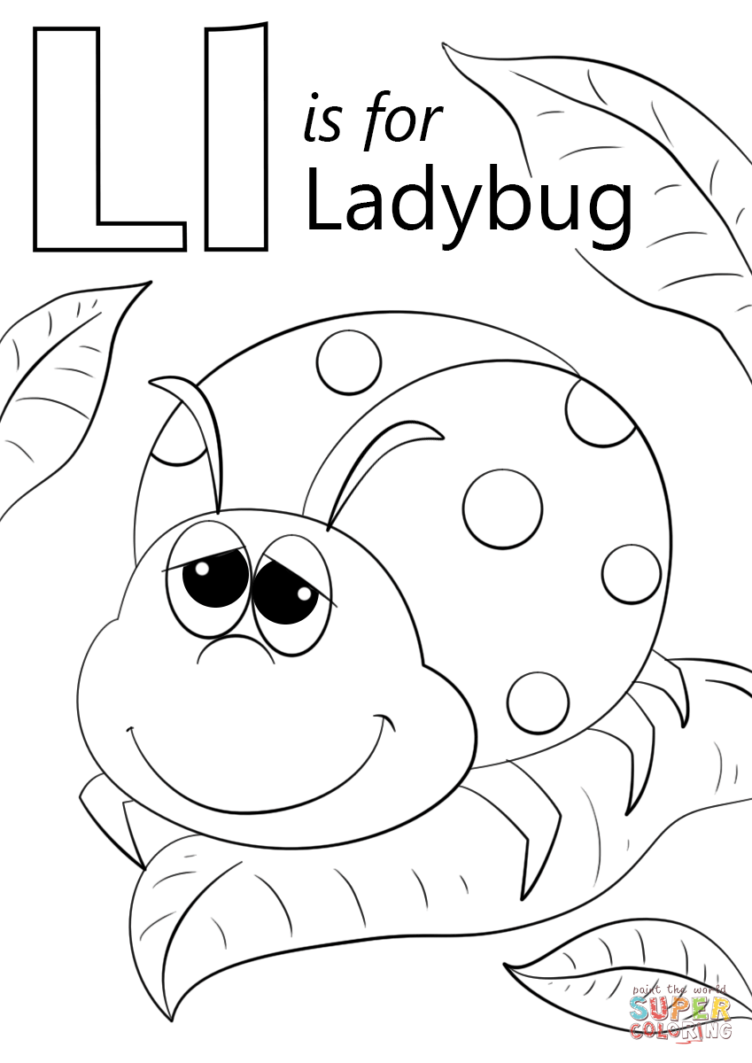 Letter L Is For Ladybug Coloring Pages