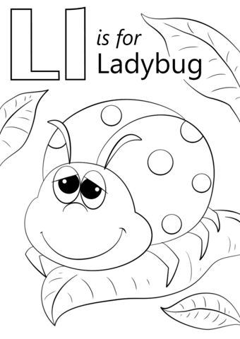 Letter L is for Ladybug Coloring Pages