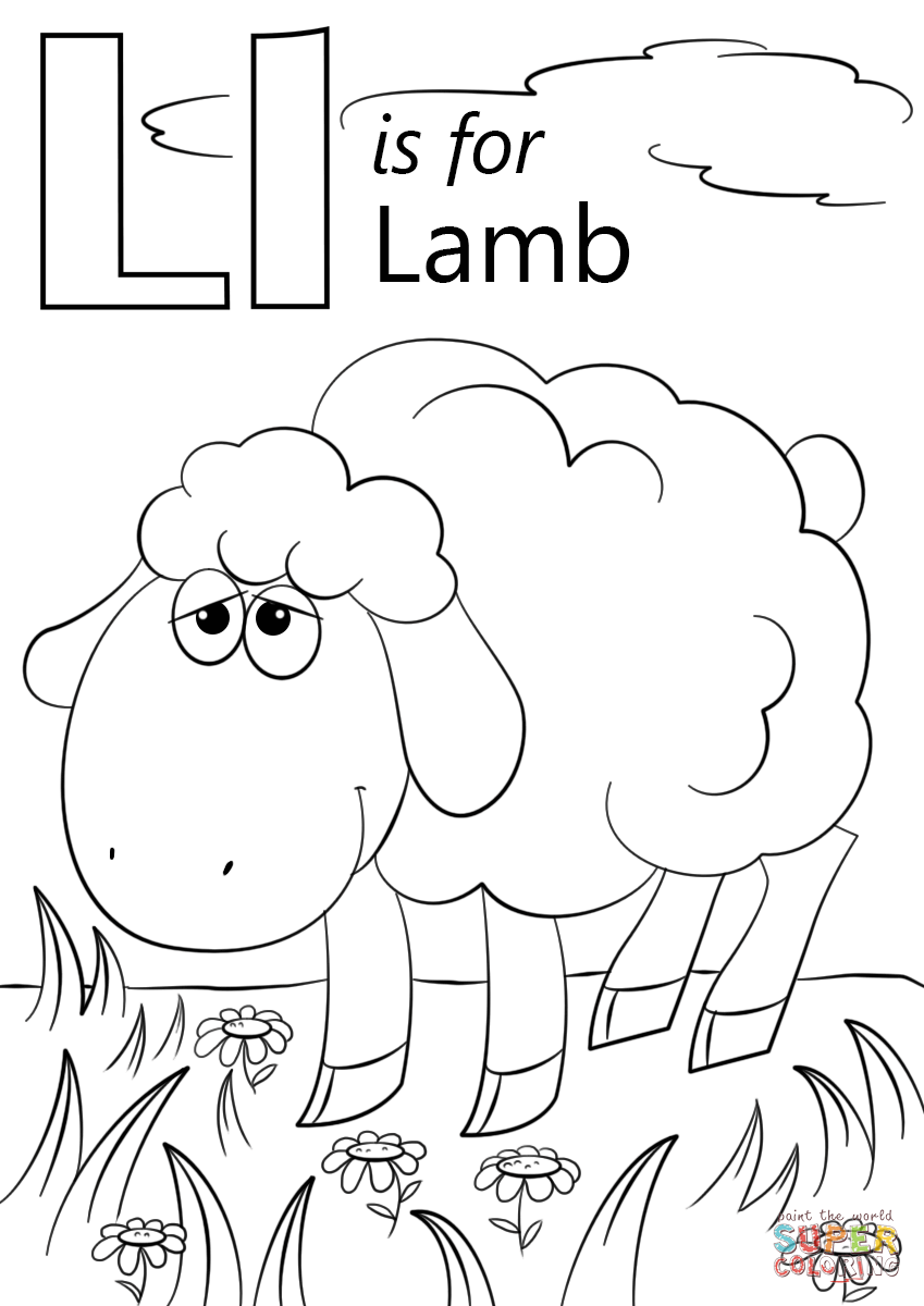 Letter L Is For Lamb Coloring Pages