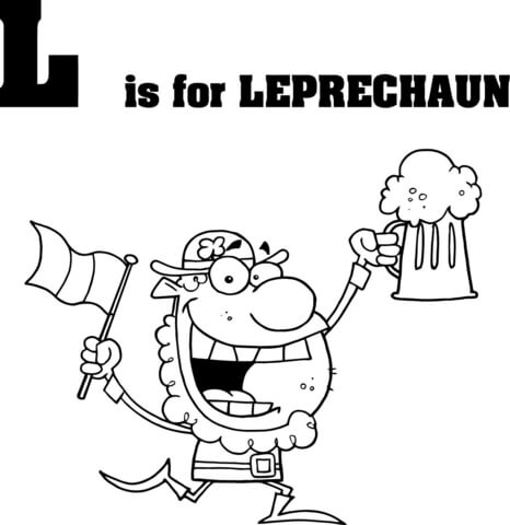 Letter L is for Leprechaun Coloring Page