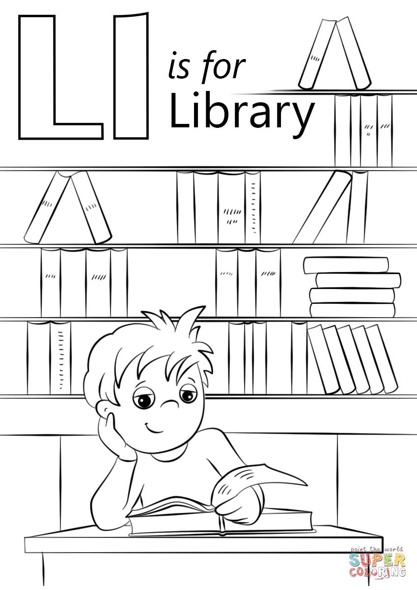 La lettre L est pour la bibliothèque de la lettre L