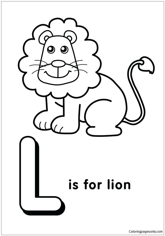 Download Letter L is for Lion 1 Coloring Page - Free Coloring Pages Online