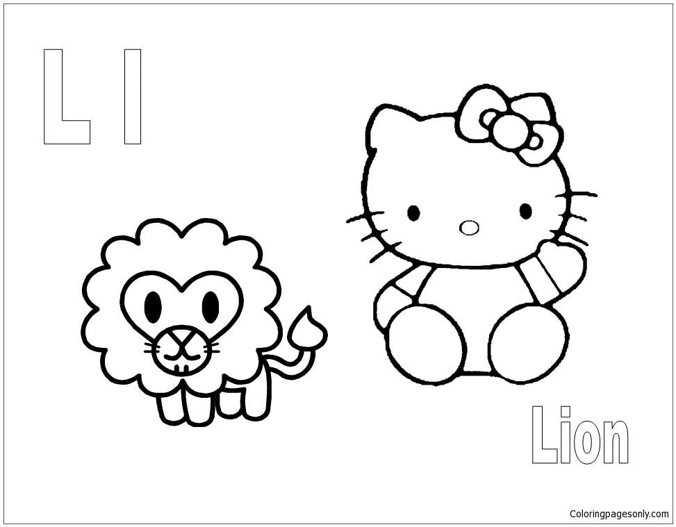 273 Cartoon L Is For Lion Coloring Page for Adult