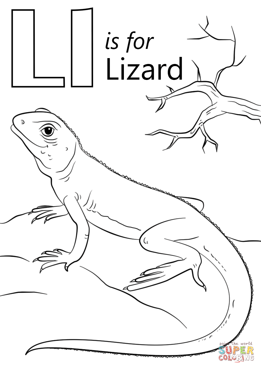 Letter L Is For Lizard Coloring Pages