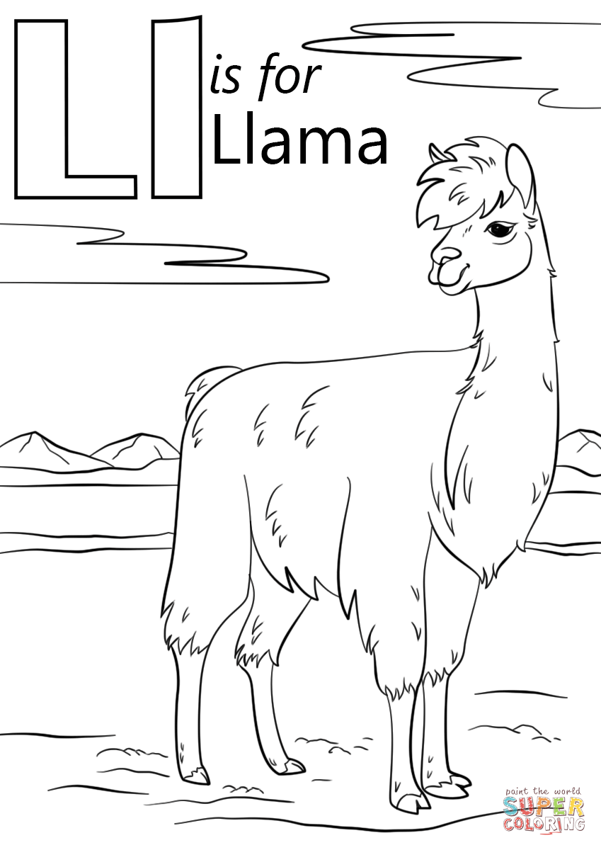 Letter L Is For Llama Coloring Pages