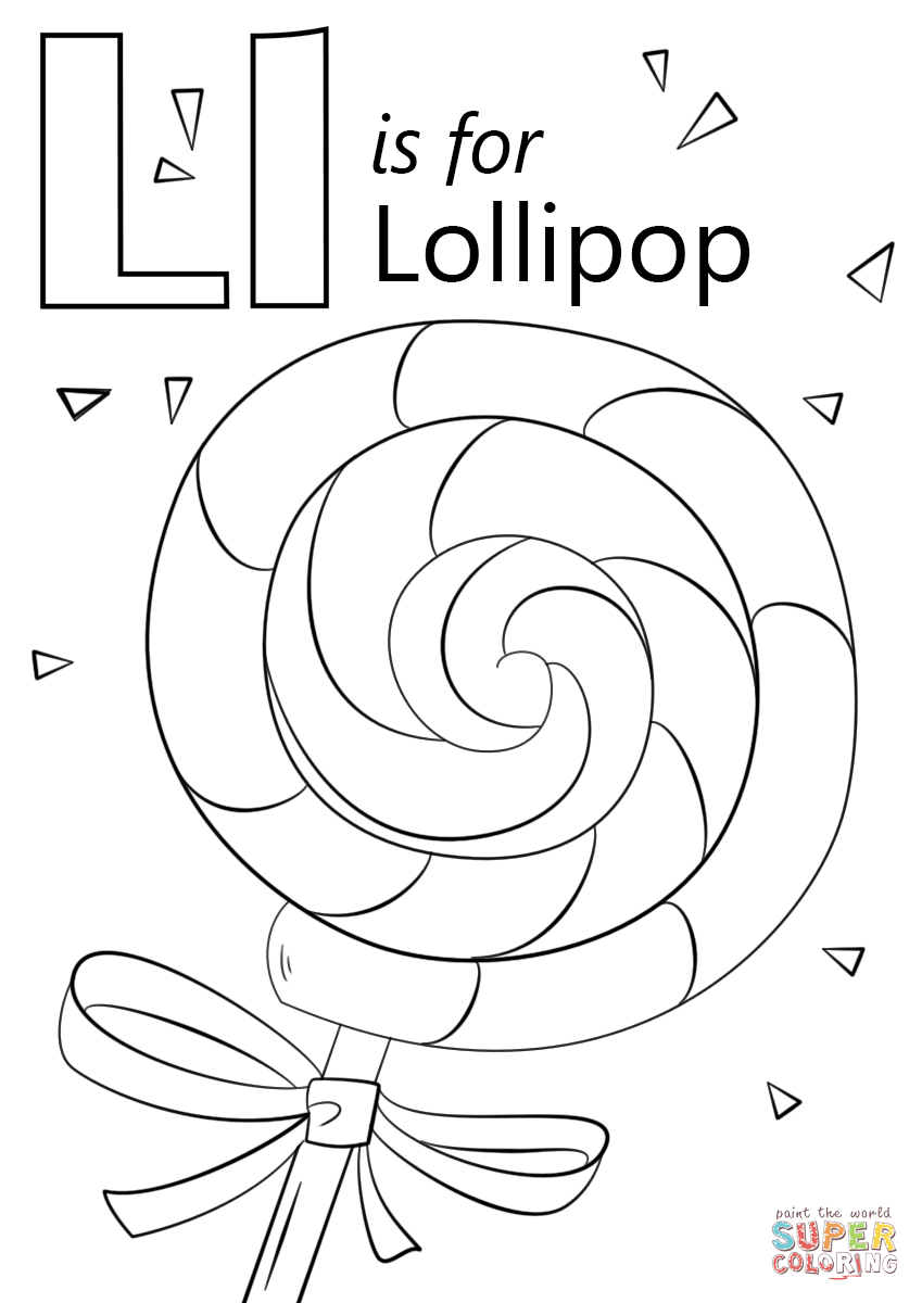 Letter L is for Lollipop Coloring Pages   Letter L Coloring Pages ...