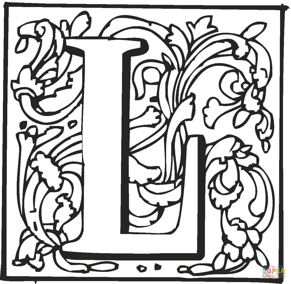 Letter L met ornament van Letter L