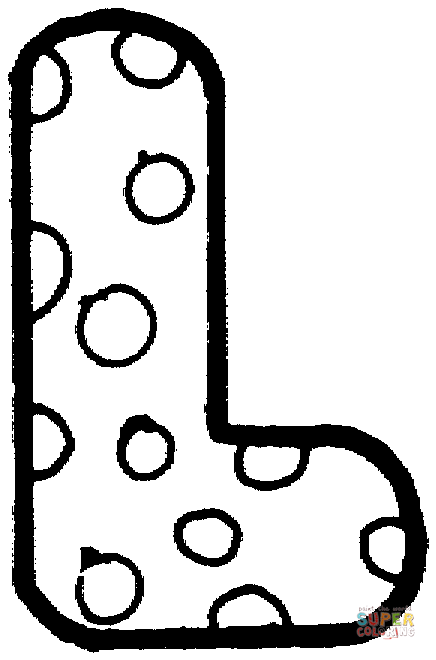Letter L with Polka Dot Coloring Pages