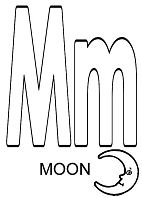Letter M for Moon Coloring Page