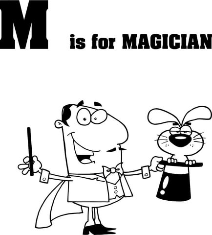 Letter M is for Magician Coloring Pages
