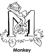 Letter M Is For Monkey Coloring Pages