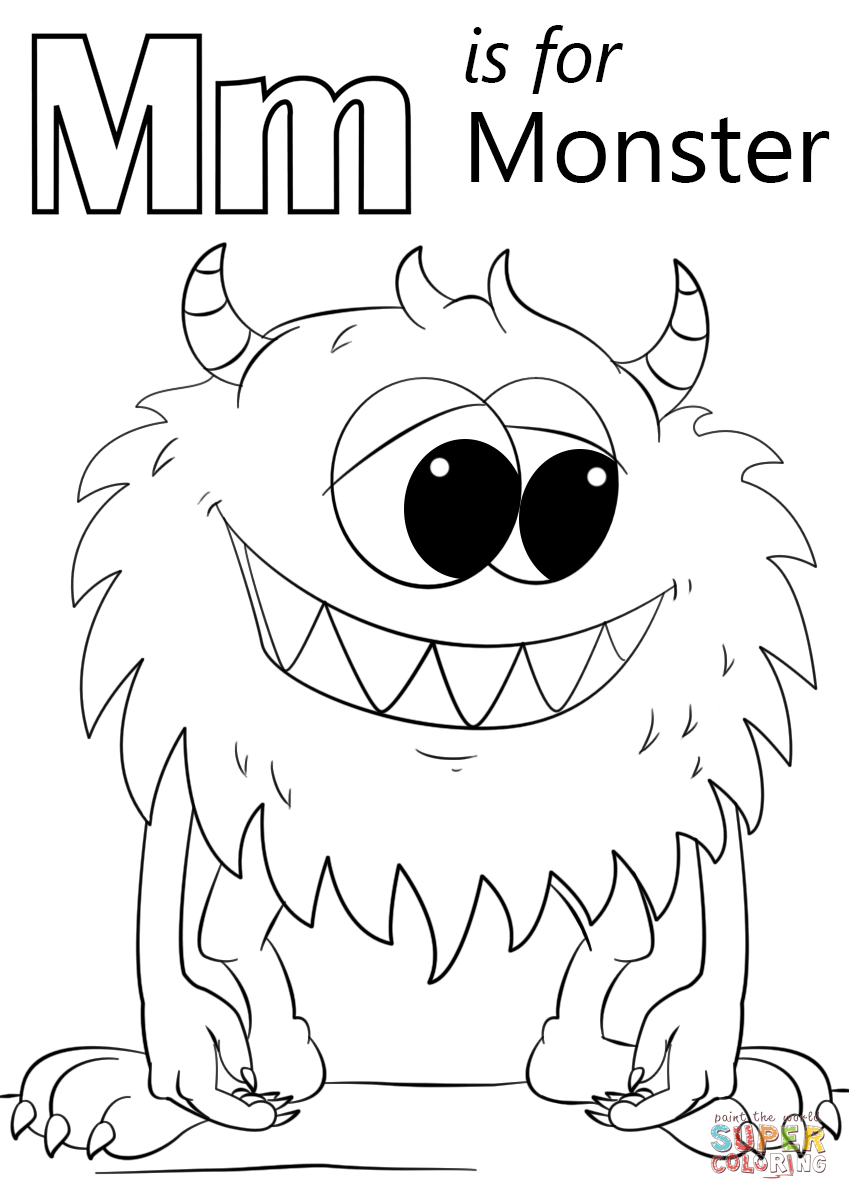 La letra M es para Monster de la letra M.
