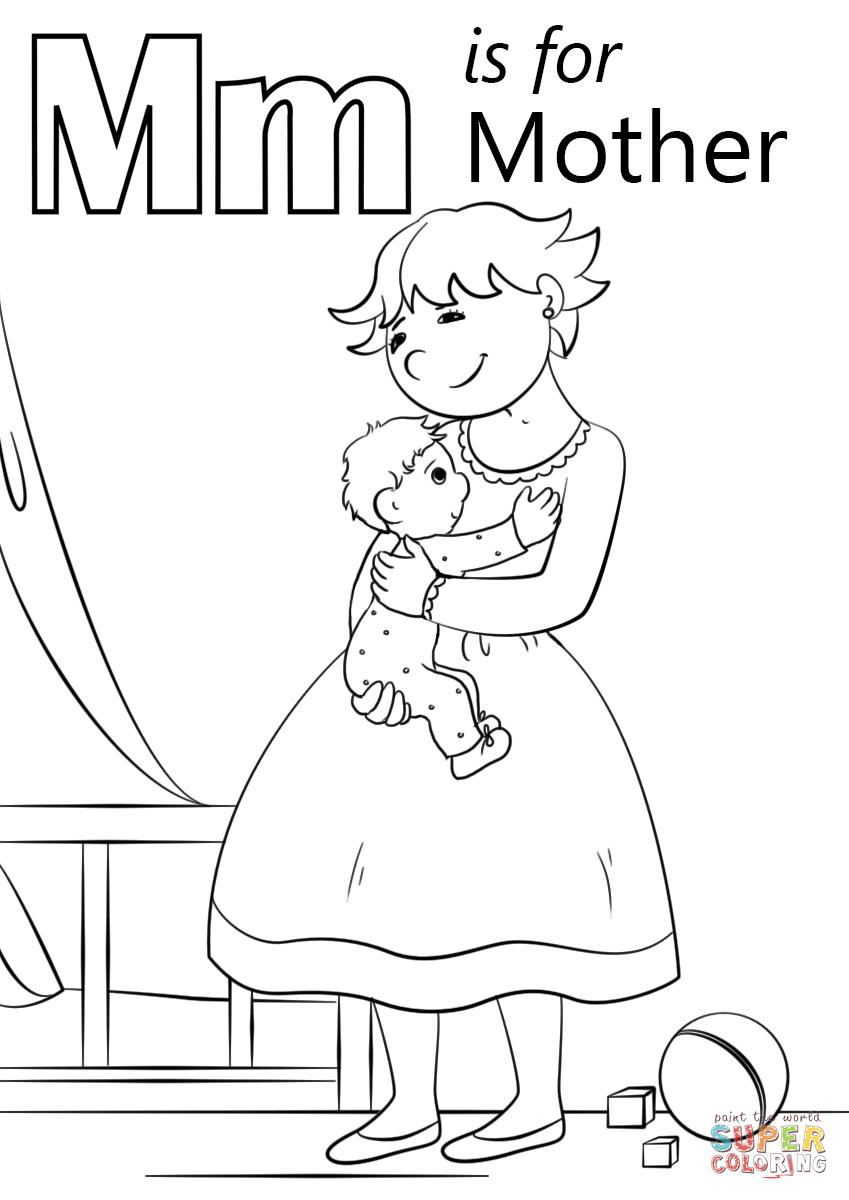 Letter M Is For Mother Coloring Pages
